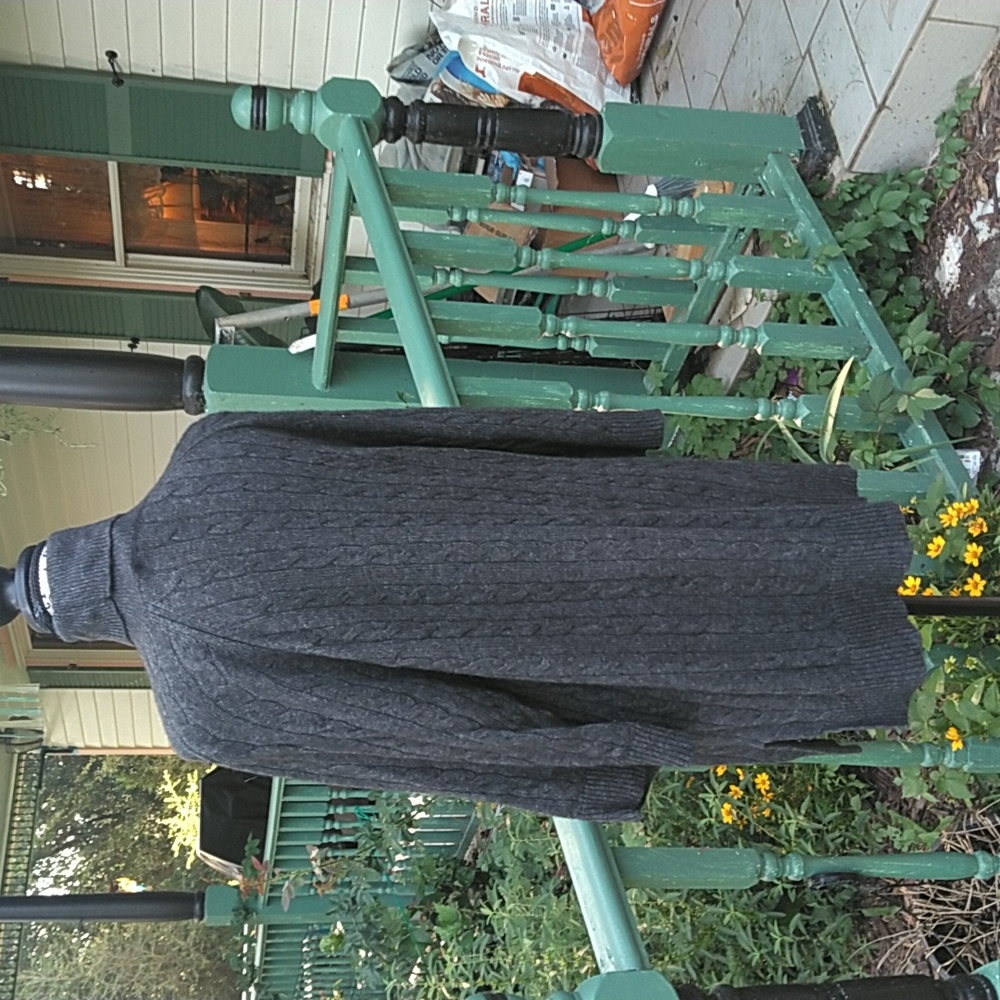 Womens Lauren by Ralph Lauren charcoal knit turtleneck sweater, 3/4 sleeve, NWOT - Picture 2 of 4